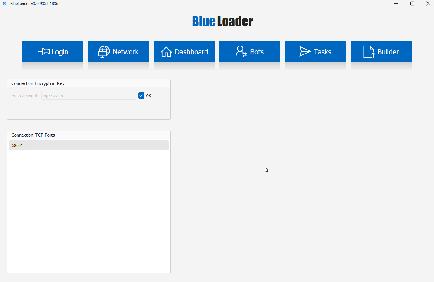 BlueLoader Interface