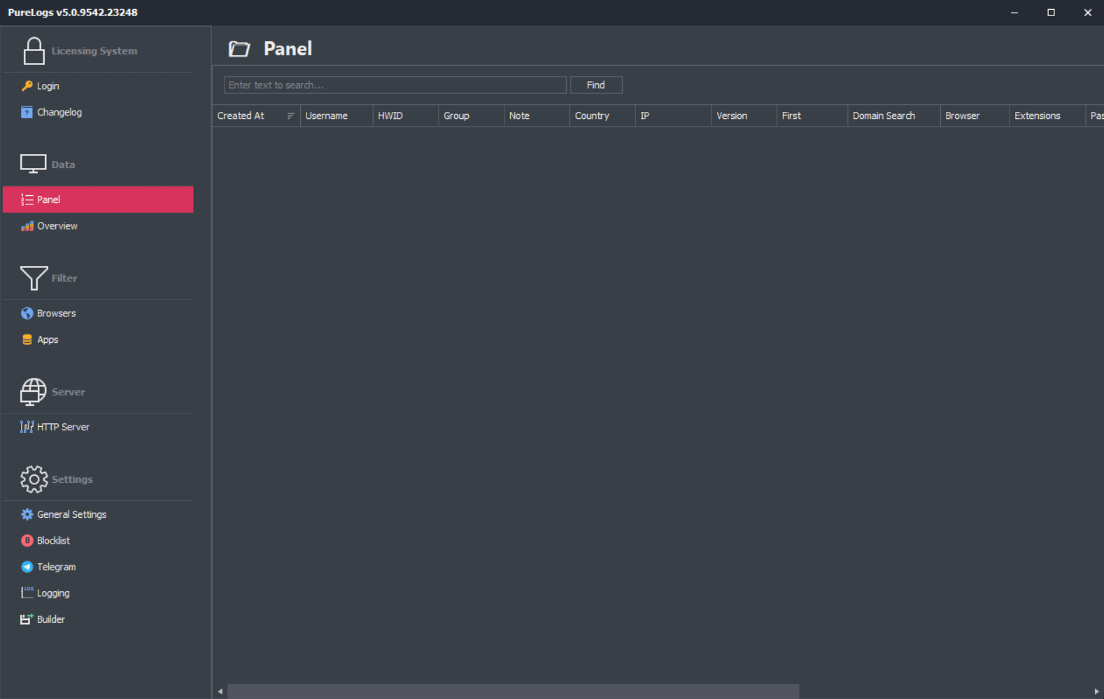 PureLogs Interface